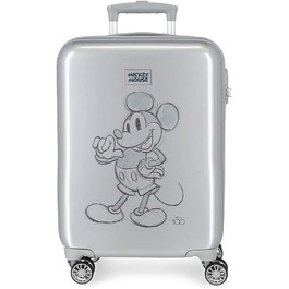 Валіза Disney Mickey 100 Grey салон 37 x 55 x 20 см жорсткий ABS бічний кодовий замок 34 л 2 кг 4 подвійні колеса ручна поклажа