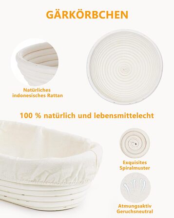 Набір для закваски з ротангу: корзини, скребок, ніж, тканина - повний комплект для початківців та професіоналів