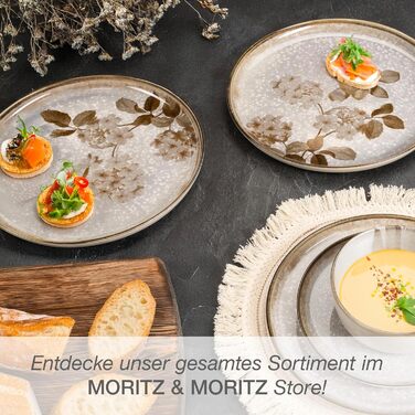 Посуд Moritz & Moritz BLOSSOM 24 предмети на 6 осіб - сучасний набір столового посуду з квітковим дизайном, кераміка. Тарілки, миски, чашки.