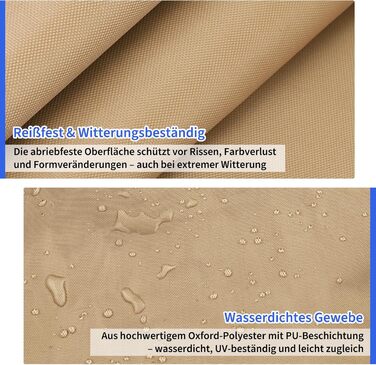 Чохол для парасольки/маркетки 240x57/57см, захисний чохол від сонця, UV захист, для парасольки до 400см Ø, коричневий/хакі