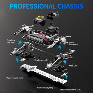 Радіокерований позашляховик YONCHER 18101 4WD, 40 км/год, 2 акумулятори, час роботи 70+ хв, для дорослих та дітей, масштаб 1:18