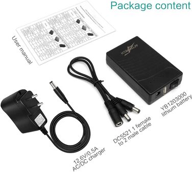 AFTERTECH Mini UPS Powerbank 12V 3000mAh з USB-виходом: резервне живлення для пристроїв