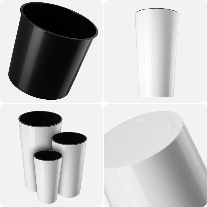 Набір горщиків KADAX (3 шт) з дерев'яною стружкою, білий глянцевий, 19,25/30 см