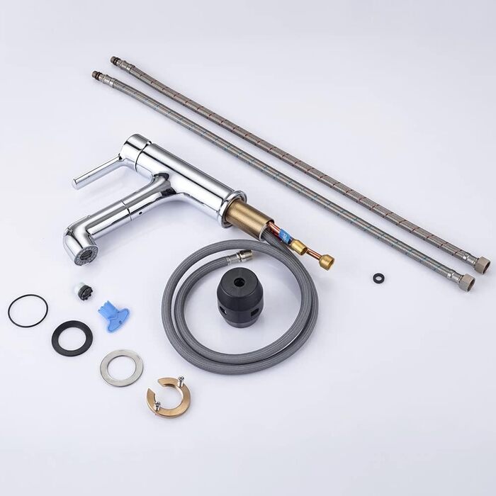 Змішувач для ванної кімнати ONECE з висувною лійкою та душем, хром, 2 режими струменя