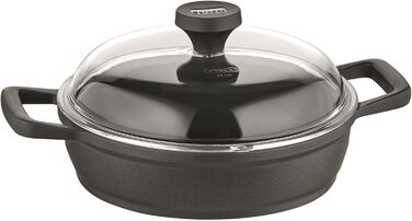 Сковорода Berndes Edition 100 з кришкою з термостійкого скла, 28 см – алюміній, підходить для всіх типів плит, антипригарне покриття, індукційний, не деформується, можна використовувати в духовці до 160°C