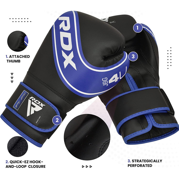Рукавиці для боксу RDX для дітей 6 унції сині