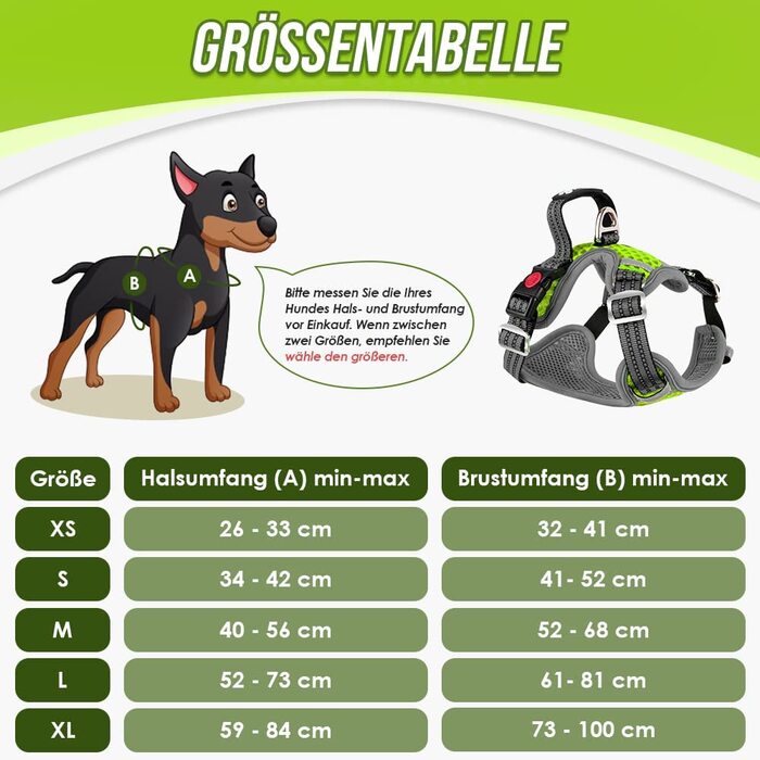 Шлейка для собак без натягу, дихаюча шлейка з повітряної сітки для маленьких, середніх і великих собак, захисний світловідбиваючий регульований жилет зі стабільною захисною ручкою, зелений, XS зелений XS
