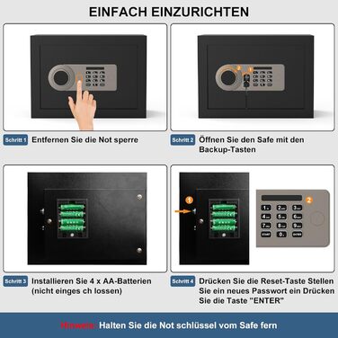 Сейф Diyife 16L з цифровим замком, сигналізацією та підсвіткою. Меблевий сейф з висувною полицею, з міцної сталі SPCC, 35x25x25 см, 2 ключі. Для дому, офісу, готелю.