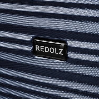 Набір валіз REDOLZ 3 шт. | Легкі валізи-тролі з ABS-пластику | Для жінок та чоловіків | 4 колеса, TSA-замок (Essentials 16) (Dark Blue, L 77 см)