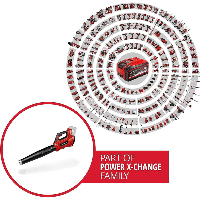 Einhell GP-LB 36/210 Li E-Solo: Акумуляторний повітродув Professional Power X-Change (без акумулятора та зарядного пристрою)