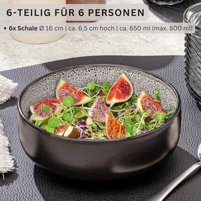 Набір посуду SÄNGER Tafelservice 24 частини, 6 осіб, керамічний посуд, 6 тарілок, 6 тарілок для сніданку, 6 глибоких тарілок, 6 паста-шляхів, блакитний з кремовим кольором | VALUE COLLECTION