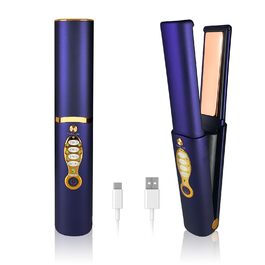 Бездротовий випрямляч для волосся Titan 2-в-1 з акумулятором 5000mAh (щипці-випрямляч, локони) блакитного кольору для всіх типів волосся