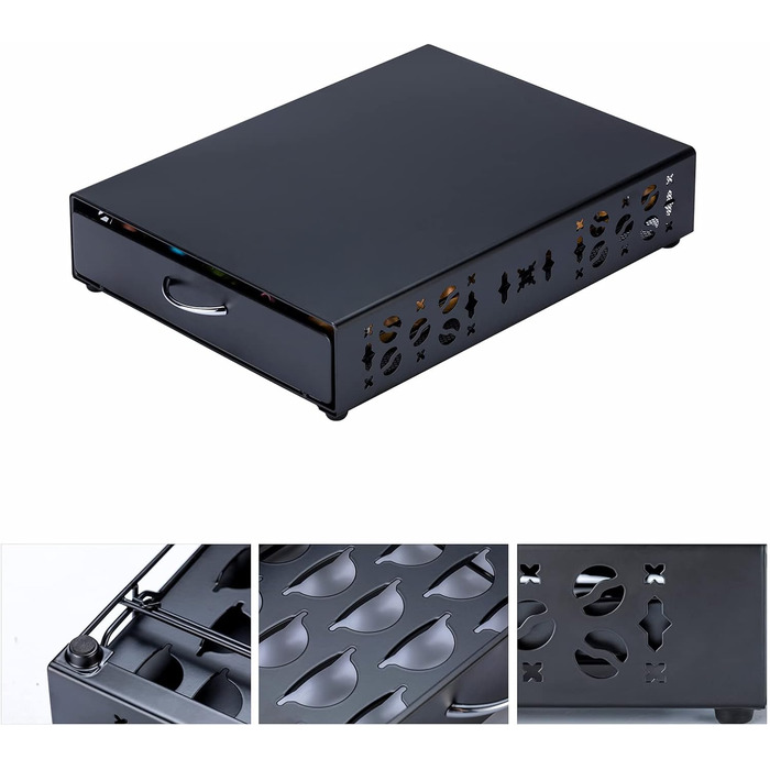 Тримач для капсул Vertuo Rice Rat – 50 капсул, чорний, скляний, для Nespresso Vertuo