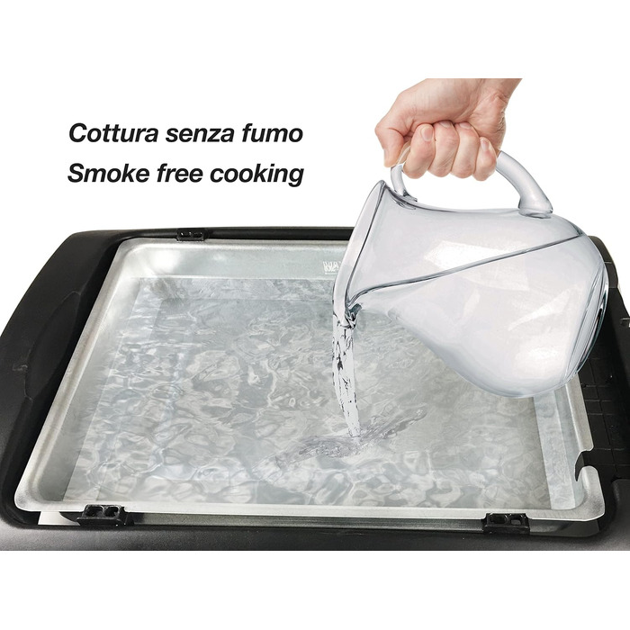 Електрогриль BEPER 90.871 з кришкою, антипригарна поверхня, нержавіюча сталь, чорний (2000 Вт)