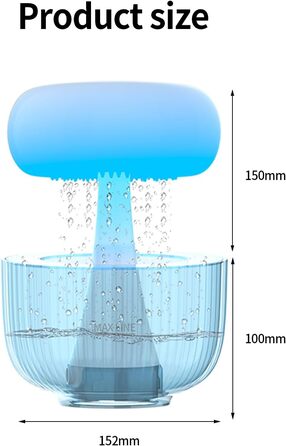 Зволожувач повітря, зволожувач повітря, лампа з грибами дощу з ароматом і 7 кольорами Світлодіодна лампа дощу, лампа з грибами дощу з краплями води та звуками дощу, зволожувач повітря з краплею води для кімнат, дому, дитячої кімнати (пончики)
