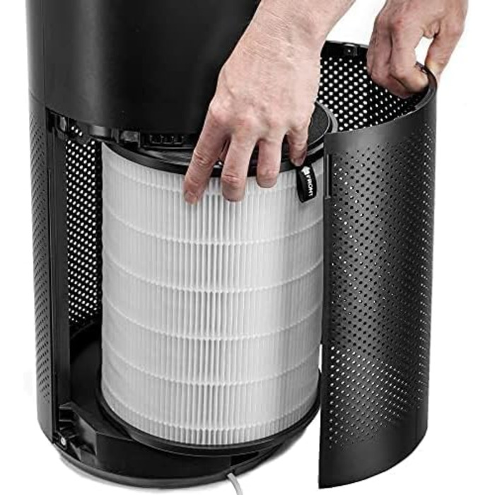 Повітряочисник Trotec AirgoClean 170+ – HEPA фільтр для алергіків – для приміщень до 42 м² / 105 м³, видаляє 99,97% частинок, 5 режимів роботи з турбо-режимом, білий (чорний)