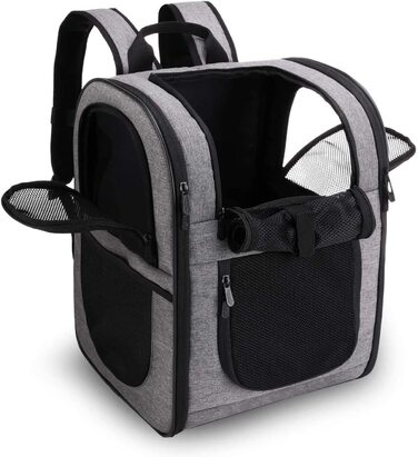 Рюкзаки для домашніх тварин apollo walker, м'яка складна сіра сумка-переноска для собак і кішок вагою від 2 до 12 кг