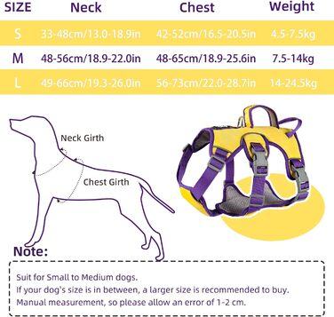 Шлейка для собак LiebeDD, протизатяжна, з захистом від втечі, жовта, M (56-73 см)
