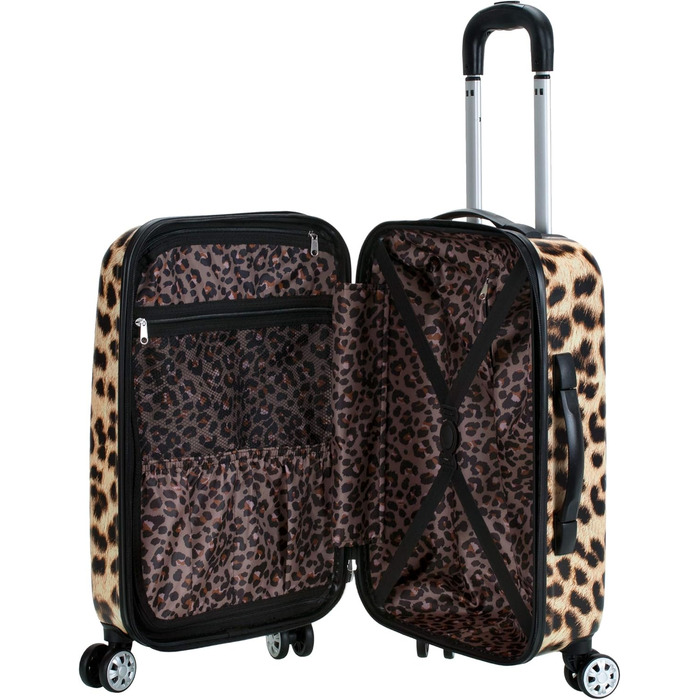 Набір валіз Rockland Safari Leopard, 3 шт (20/24/28 дюймів), жорсткий корпус, спіннер