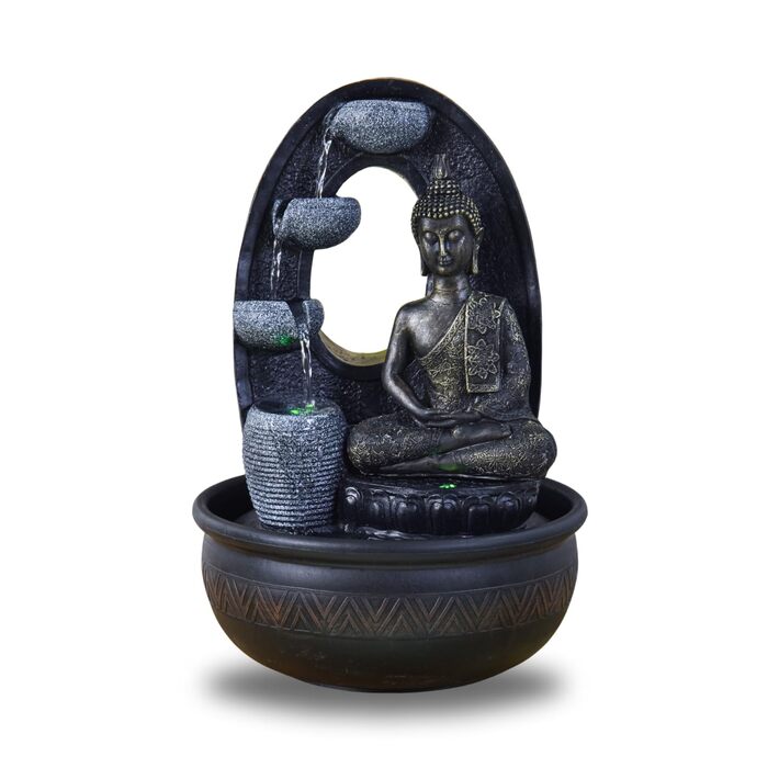 Водоспад Zen'Light Zimmerbrunnen Buddha Harmonie: фонтан Будди з LED-підсвічуванням, 40 см