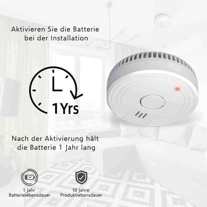 Датчик диму ELRO FS1801 (10 шт.) - Відповідає стандарту EN14604