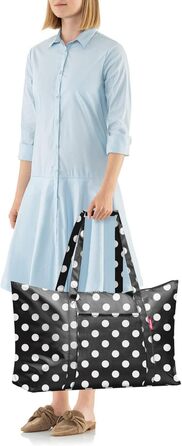 Сумка-рюкзак Reisenthel Mini Maxi Travelbag, синій, компактна та легка, Dots White