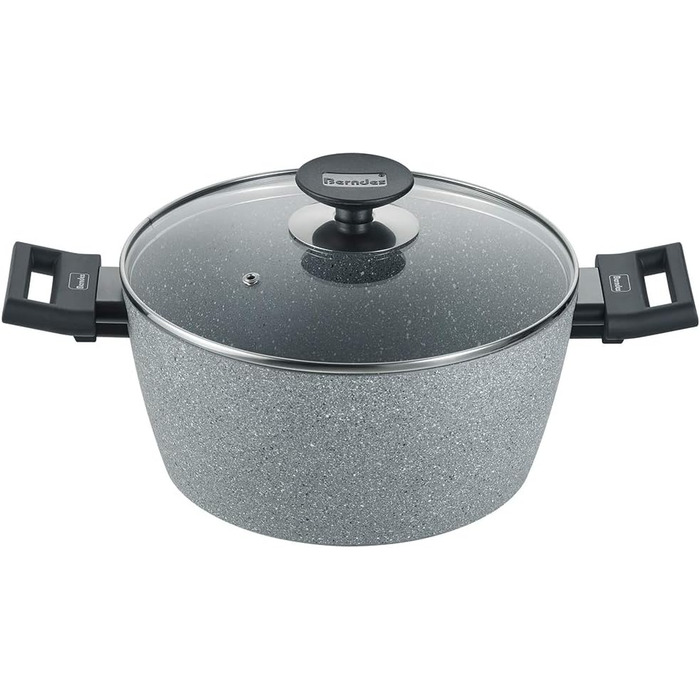 Каструля Berndes Topf 20 см з нержавіючої сталі з антипригарним покриттям, з кришкою з термостійкого скла, для всіх типів плит, індукційна, з м'якими ручками (Спеціальне видання)