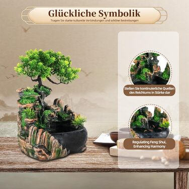 Кімнатний фонтан-водоспад з рослинами: для вітальні, спальні, офісу, кафе