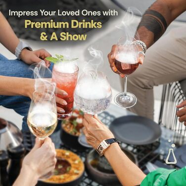 Набір для копчення віскі Cocktail з ліхтариком | Комплект для копчення віскі All-in-One з 6 смаками деревини – бурбон, ретро-набір, ідеальний подарунок для чоловіків, чоловіка