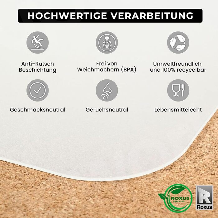 Килимок під офісне крісло Roxus® - захист для підлоги (різні розміри, молочний колір) - підходить для паркету, ламінату, килима, плитки, твердих підлог. Захист для геймінгового крісла