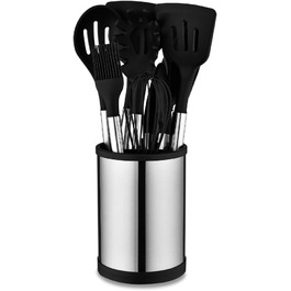 Набір кухонних помічників Aoresac 22 шт. з нержавіючої сталі та силікону, чорний