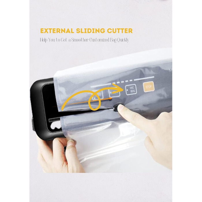 Вакууматор MegaWise — потужний компактний автоматичний вакуумний пакувальник для продуктів харчування, сірий