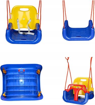 Дитяча гойдалка COIL 3-в-1 для дому та вулиці, регульована спинка, блакитна