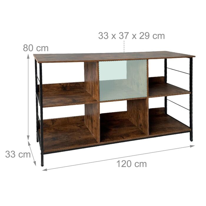 Індустріальна полиця Relaxdays з 6 секціями