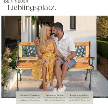 Гарна лавка для саду Tectake® на 2 особи, з дерева, у стилі кантрі. Ідеально підходить для зимового саду, балкону або саду. Розміри: 119,5 x 62 x 83 см (модель 'Michaela')