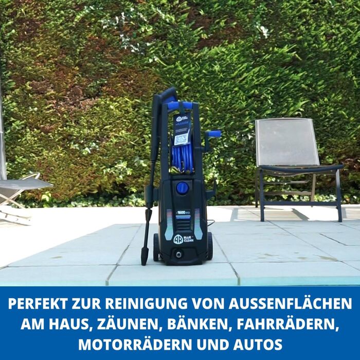 Високотискний мийник AR Blue Clean e-4 TWINFLOW D з Dualtech System та Power Brush (2500 Вт, 810 л/год, 125 бар) з сондами для чищення труб