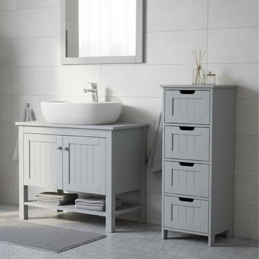 Шафка для ванної кімнати Relaxdays з 4 висувними ящиками