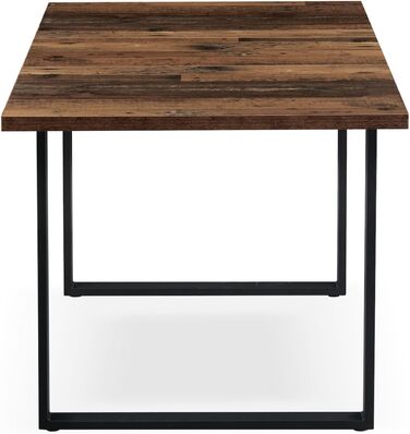 Розсувний обідній стіл B&D Home Anna | 120-160 x 80 см | на 4-6 осіб | з масиву дерева Texas-Eiche | чорне металеве підстав'я | для кухні та їдальні | стиль скандинавський, індустріальний