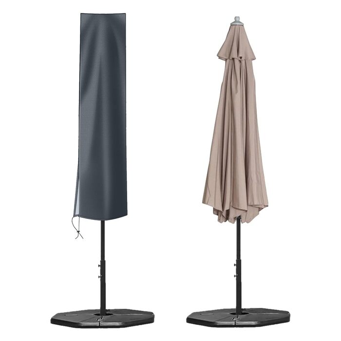 Чохол для парасольки OKPOW 3м, 600D, водонепроникний, з блискавкою, захист від УФ, вітру та снігу (153x30/30 см, темно-сірий)