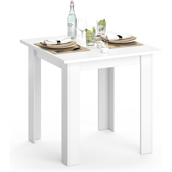 Стіл кухонний Vicco Karlos, 80x80 см, антрацит, колір білий