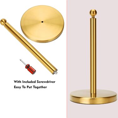 Тримач для паперових рушників на стільницю з обважченою основою, нержавіюча сталь, золото