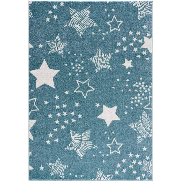 Дитячий килимок pay - - 80x150 см-красивий дитячий килимок з коротким ворсом у вигляді зоряного неба-Oeko - Tex Стандарт 100 (80x150 см, синій)