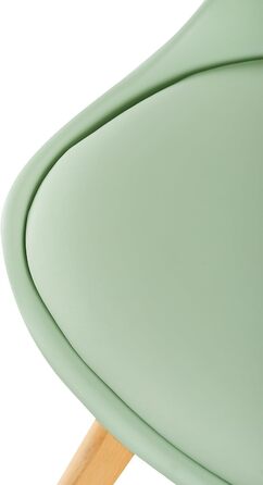 Набір з 4-х стільців EGGREE для їдальні в скандинавському стилі, зелений колір, масивна букова нога, сертифікований SGS