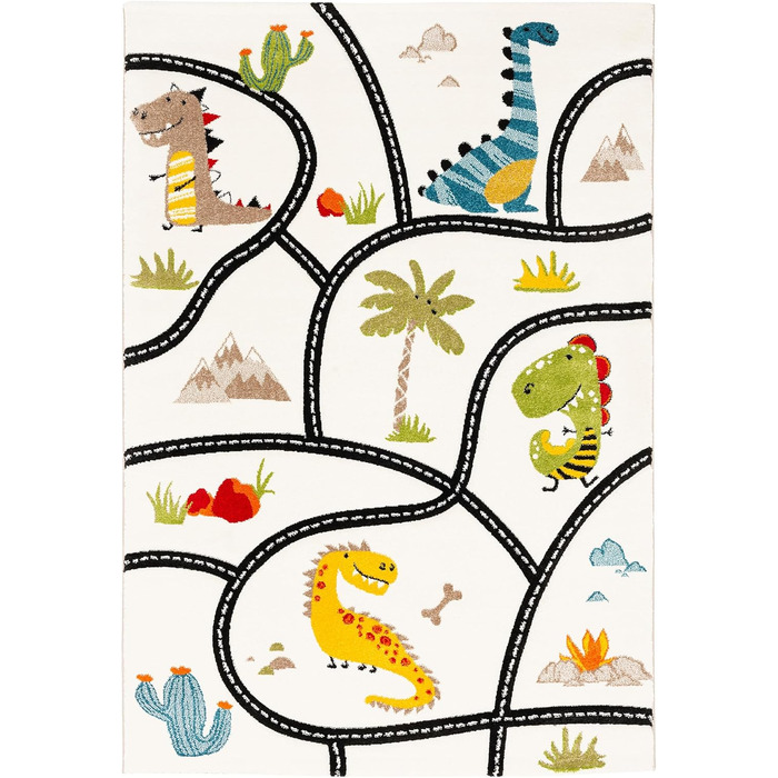 Килимок дитячий Pergamon Maui Kids Dino Street Rug барвистий, 5 розмірів, 140x200 см