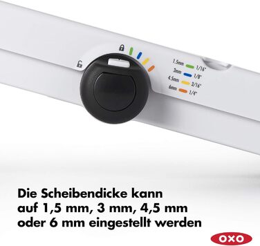 OXO Good Grips Професійний овочефрутовий слайсер 2.0 з лезом з японської сталі, сірий, для кухаря (одинарний, V-подібне лезо)