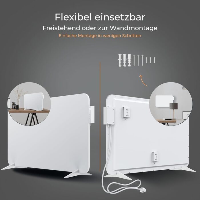 Інфрачервовий обігрівач BR Bringer 450W з Wi-Fi, термостатом та пультом керування. Енергозберігаючий, для стін або підлоги. Німецька якість (білий)