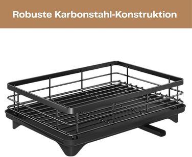 Сушарка для посуду з нержавіючої сталі 2-ярусна Abtropfgestell: компактна, з піддоном, тримачем для столових приладів, 360° вилив