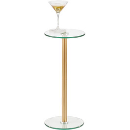 Невеликий журнальний столик з металу та скла стильний скляний стіл для вітальні або спальні журнальний столик в стилі мінімалізм з модним дизайном латунь кольору латунь/прозора 24,1 х 56,4 см