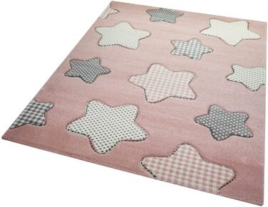 Килим-мрія дитячий килим Зоряний килим для дитячої кімнати для дівчаток рожево-кремово-сірого кольору Розмір (200 х 290 см)
