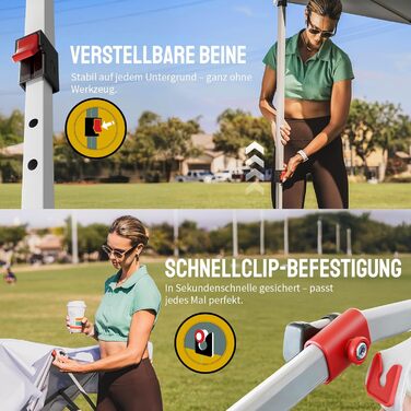 Павільйон CROWN SHADES 3x3: водовідштовхуючий, зимостійкий, з UV захистом 50+, для кемпінгу та відпочинку на природі. Регульована висота, з сумкою. Білий в клітинку